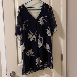 Floral navy dress